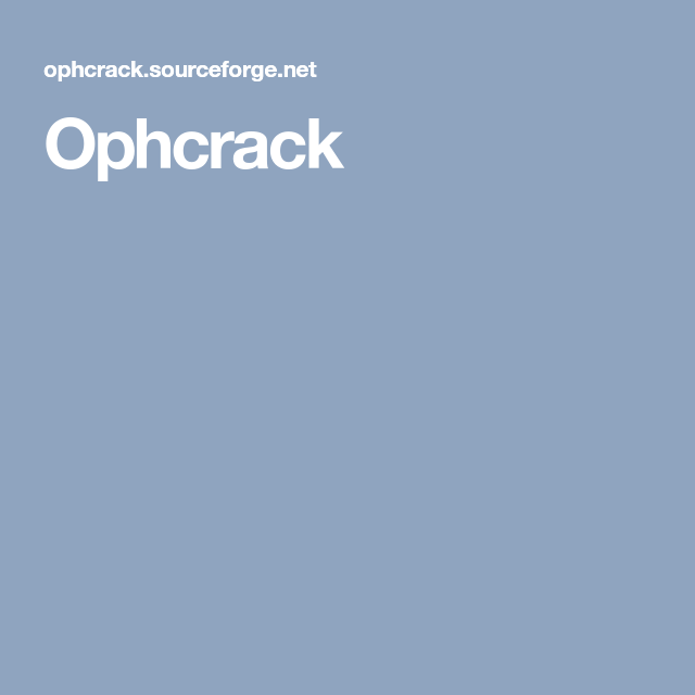 ophcrack tables torrent download